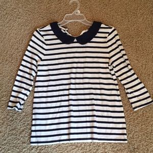 GAP Quarter Sleeve Navy White Stripe
